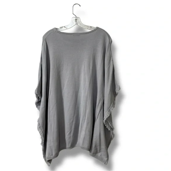 Vineyard Vines Fringe Sweater Poncho Baby Blue Cozy Layer Women’s XS/S - Picture 2 of 6